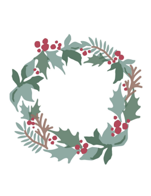 Pochoir stencil couronne de houx - Sizzix
