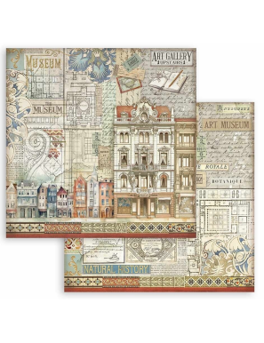 Pochette de 10 feuilles recto verso Stamperia Art of travelling