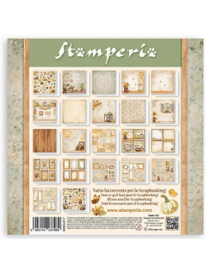 Pochette de 22 feuilles recto Stamperia Golden Harmony