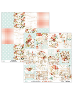 Pochette de 12 feuilles recto verso Mintay Lullaby Lane