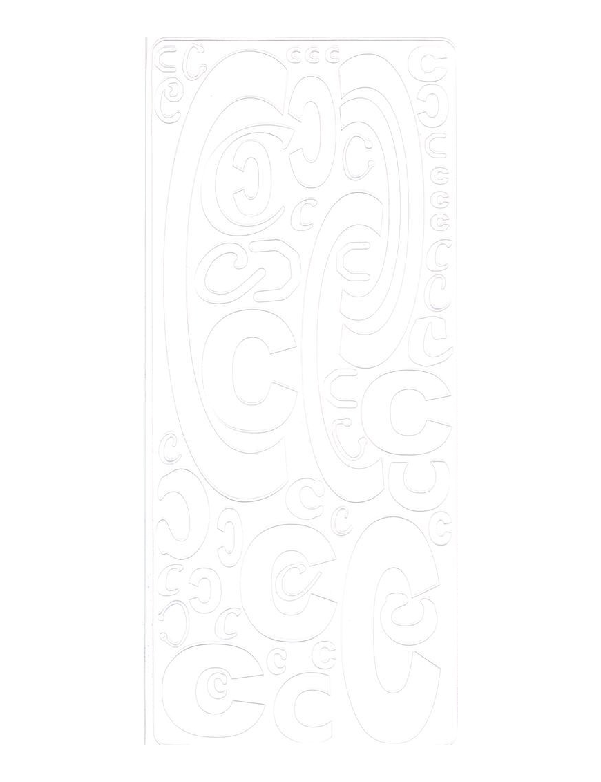 Planche de stickers peel off alphabet blanc de A à Z