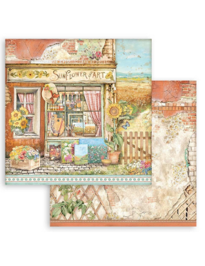 Pochette de 10 feuilles recto verso Stamperia Sunflower