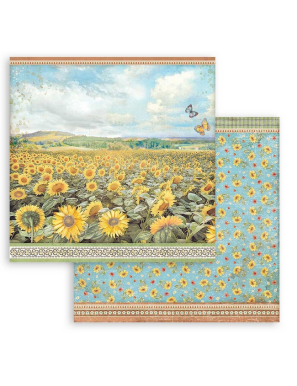 Pochette de 10 feuilles recto verso Stamperia Sunflower