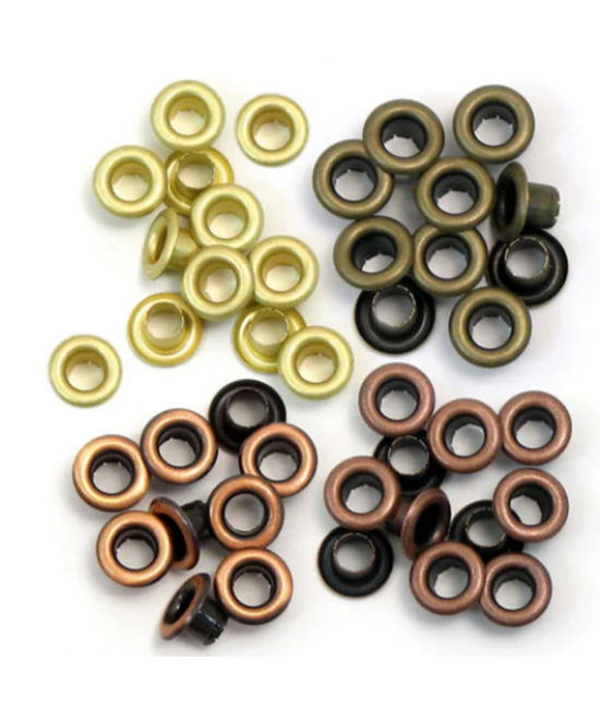 60 oeillets ronds war metal We R Memory Keepers 3/16"