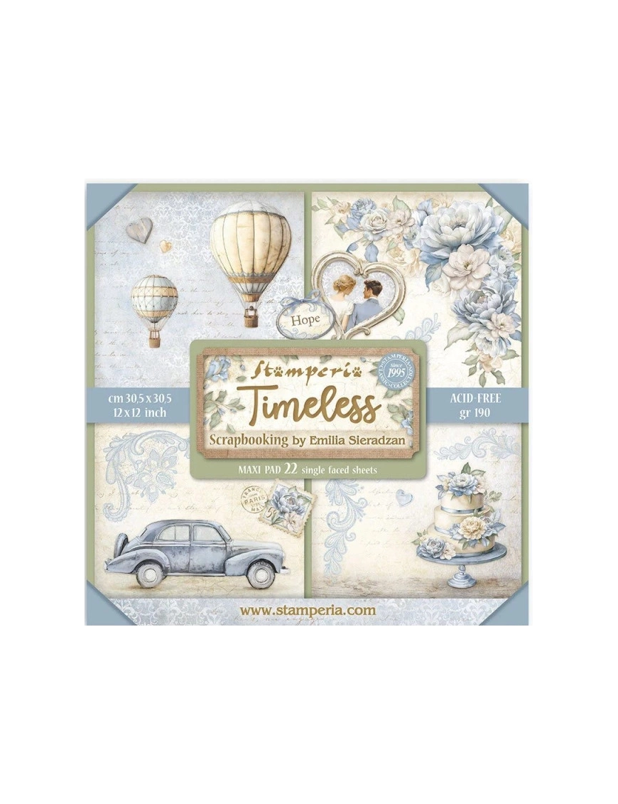 Pochette de 22 feuilles recto Stamperia Timeless