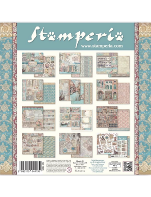 Pochette de 10 feuilles recto verso Stamperia Venice city of art