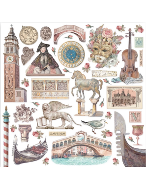 Pochette de 10 feuilles recto verso Stamperia Venice city of art