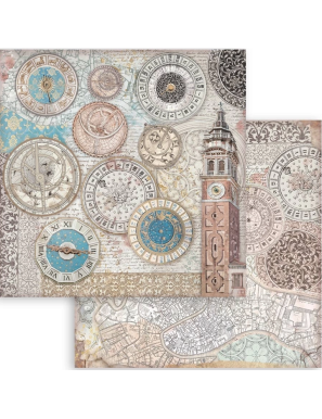 Pochette de 10 feuilles recto verso Stamperia Venice city of art