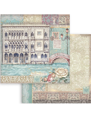 Pochette de 10 feuilles recto verso Stamperia Venice city of art