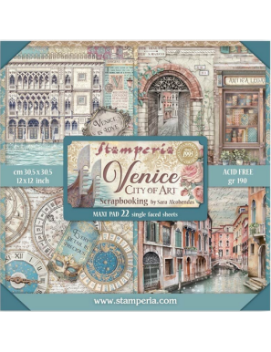 Pochette de 22 feuilles recto Stamperia Venice