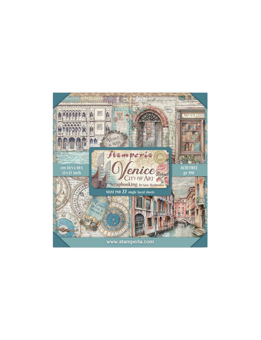 Pochette de 22 feuilles recto Stamperia Venice