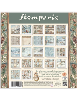 Pochette de 22 feuilles recto Stamperia The owl's house