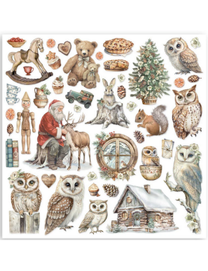 Pochette de 22 feuilles recto Stamperia The owl's house