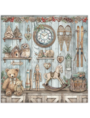 Pochette de 22 feuilles recto Stamperia The owl's house