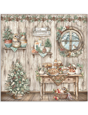 Pochette de 22 feuilles recto Stamperia The owl's house