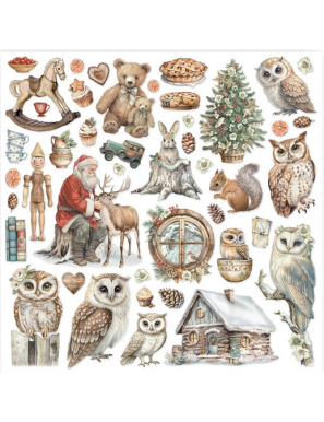 Pochette de 10 feuilles recto verso Stamperia The Owl's House