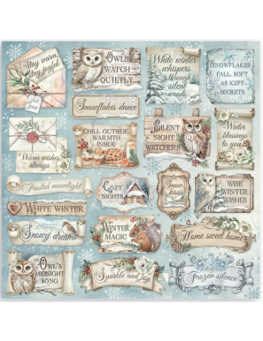 Pochette de 10 feuilles recto verso Stamperia The Owl's House