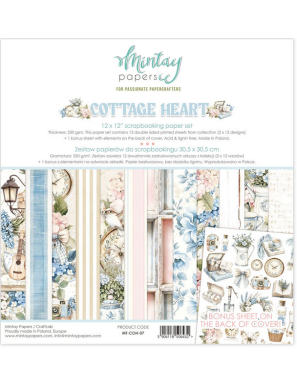Pochette de 13 feuilles recto verso Cottage Heart MINTAY