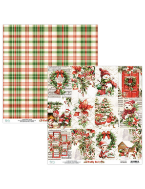 Pochette de 13 feuilles recto verso Holly Jolly MINTAY