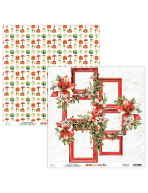 Pochette de 13 feuilles recto verso Holly Jolly MINTAY