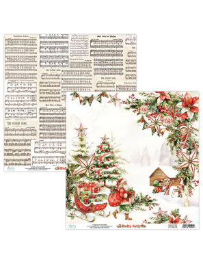 Pochette de 13 feuilles recto verso Holly Jolly MINTAY