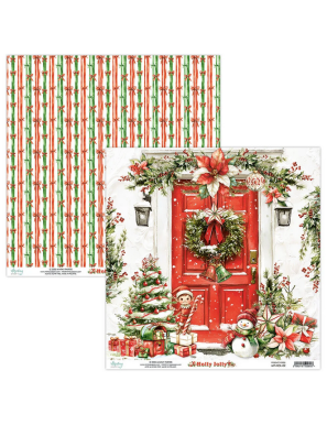 Pochette de 13 feuilles recto verso Holly Jolly MINTAY