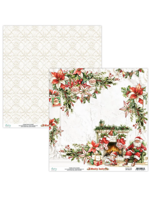 Pochette de 13 feuilles recto verso Holly Jolly MINTAY