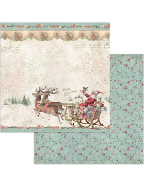 Pochette de 10 feuilles recto verso Stamperia Pink Christmas