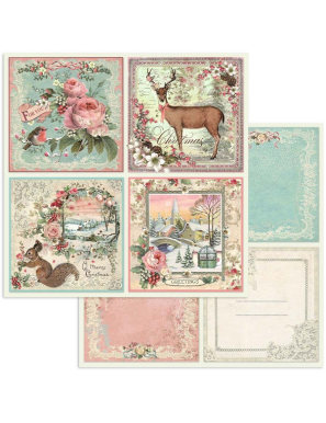 Pochette de 10 feuilles recto verso Stamperia Pink Christmas