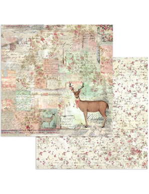 Pochette de 10 feuilles recto verso Stamperia Pink Christmas