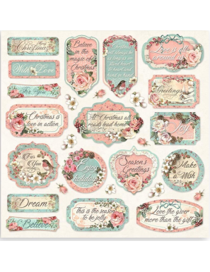 Pochette de 10 feuilles recto verso Stamperia Pink Christmas