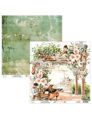 Pochette de 13 feuilles recto verso Music garden MINTAY