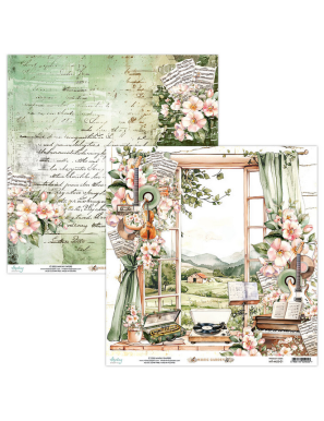 Pochette de 13 feuilles recto verso Music garden MINTAY