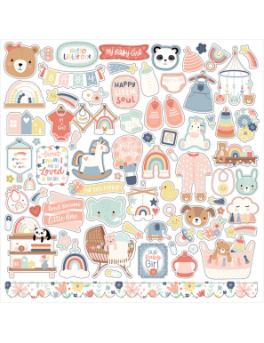 Pochette de 12 feuilles recto verso Baby On Board It's a Girl! ECHO PARK