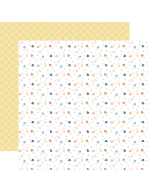 Pochette de 12 feuilles recto verso Baby On Board It's a Girl! ECHO PARK