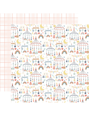 Pochette de 12 feuilles recto verso Baby On Board It's a Girl! ECHO PARK