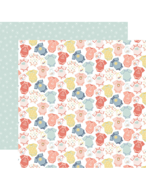 Pochette de 12 feuilles recto verso Baby On Board It's a Girl! ECHO PARK