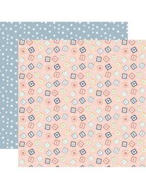 Pochette de 12 feuilles recto verso Baby On Board It's a Girl! ECHO PARK