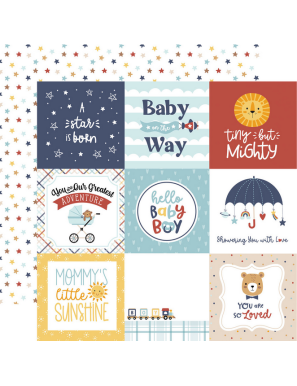 Pochette de 12 feuilles recto verso Baby On Board It's a Boy! ECHO PARK