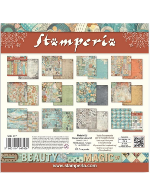 Pochette de 10 feuilles recto verso Stamperia Furry Friends maxi backgrounds