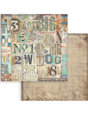 Pochette de 10 feuilles recto verso Stamperia Furry Friends maxi backgrounds