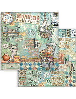 Pochette de 10 feuilles recto verso Stamperia Furry Friends