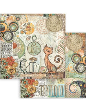 Pochette de 10 feuilles recto verso Stamperia Furry Friends