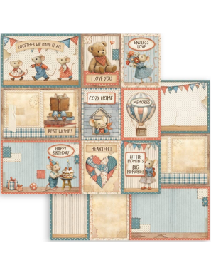 Pochette de 10 feuilles recto verso Stamperia Family
