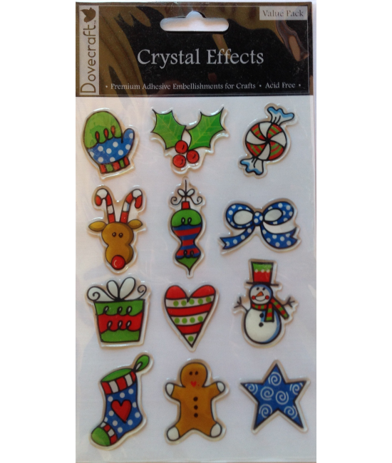 Stickers crystal effet transparent Noël DOVECRAFT