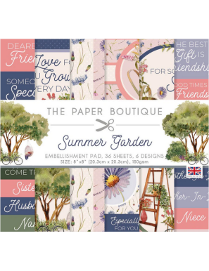 Pochette de 36 feuilles 20,5cm x 20,5cm Summer Garden