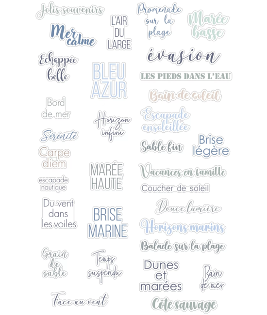 Die cuts textes français marée haute ARTEMIO