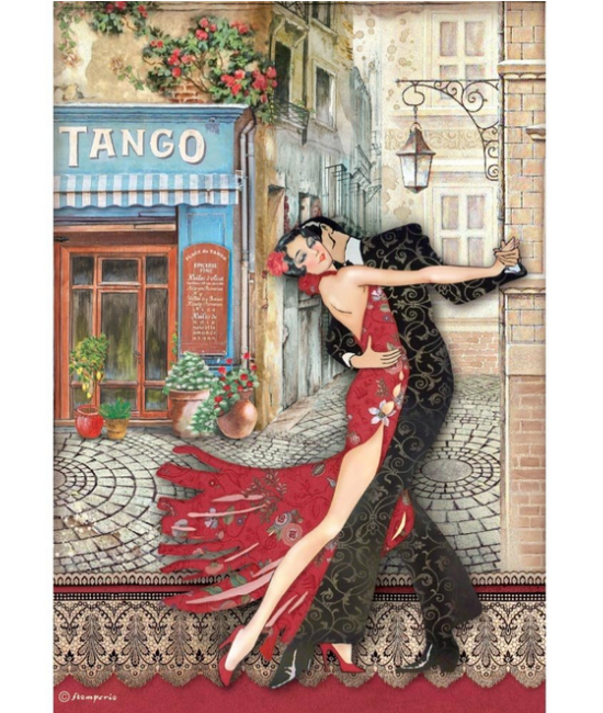 Papier de riz A4 Desire tango Stamperia