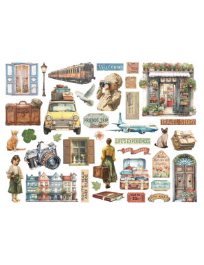 Die cuts Stamperia Art of travelling STAMPERIA