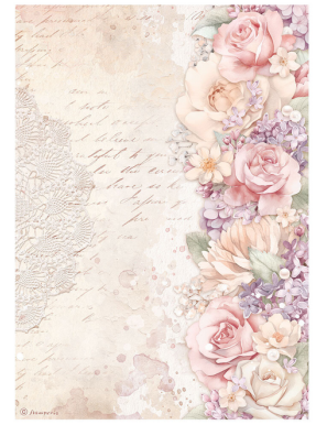 Set de 6 papiers de riz assortis A4 Romance forever Stamperia